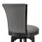 Armen Living Raleigh 30" Bar Height Swivel Barstool in Black Finish and Gray Faux Leather LCRABASIBLGR30 - alternate 6